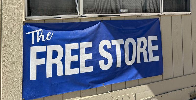 The Free Store gate at Gilroy High